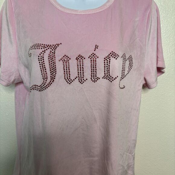 Juicy Couture Velour Women's Size XL Pink Sleepwear Lounge Shirt - Picture 2 of 8